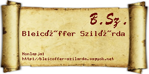 Bleicöffer Szilárda névjegykártya